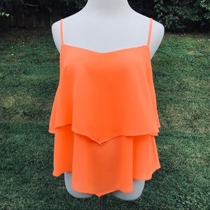 Top Size M Bright Orange Date Cami Sleeveless Flow